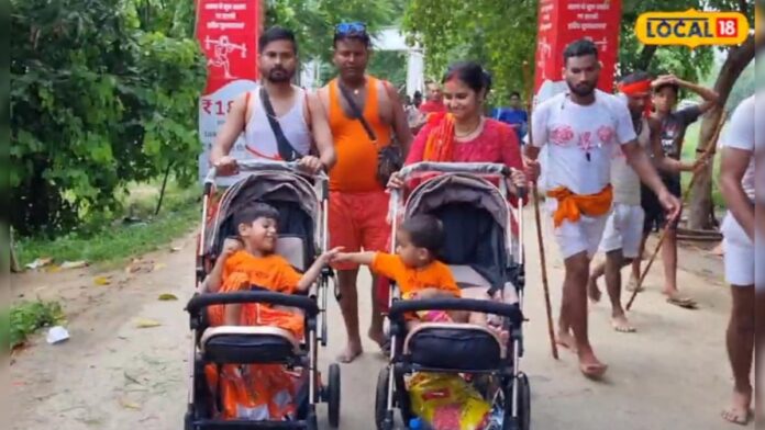 महादेव की कृपा से मिले दो पुत्र रत्न, तो हाजिरी लगाने पैदल  जा रहे बाबाधाम