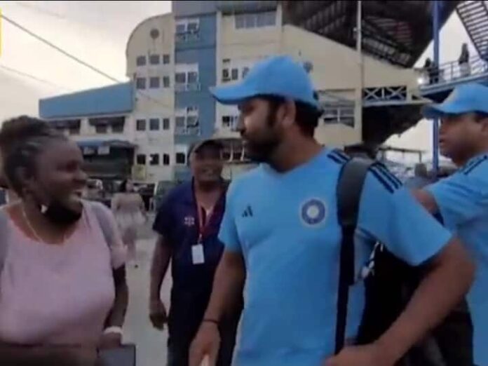 वेस्टइंडीज़ में रोहित शर्मा पर बरसा प्यार, लोकल टीम की कप्तान ने इस तरह की मुलाकात, वीडियो वायर