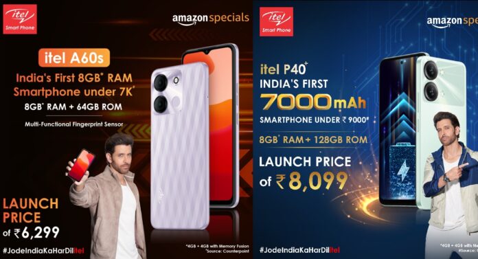 7000mAh बैटरी, 4GB रैम के साथ आईटेल ने लॉन्‍च किए ‘सस्‍ते’ स्‍मार्टफोन itel P40+ और itel A60s, जानें दाम