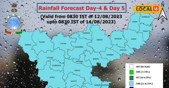 झारखंड में मॉनसून मेहरबान, 14 अगस्त तक होगी झमाझम बारिश